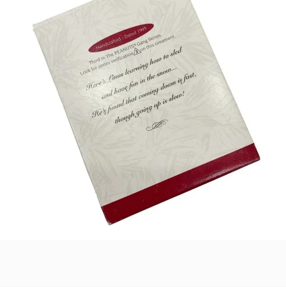 Vintage Hallmark Linus Sledding 1995 Christmas Ornament Peanuts Gang QX5059 - Picture 2 of 7